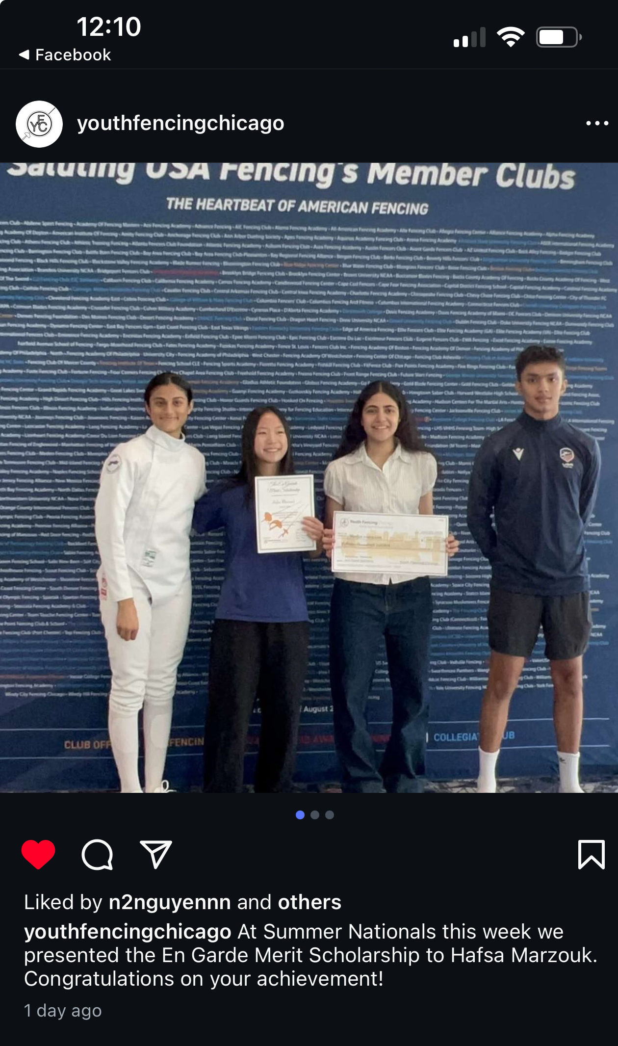 En Guarde Scholarship, ella Nguyen, Leon Dhal, Saanvi Mallavarpu