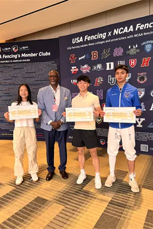 Scholarship Award - Bronzeville Fencing Academy, Ella Nguyen, Tate Nguyen, Leon Dhal
